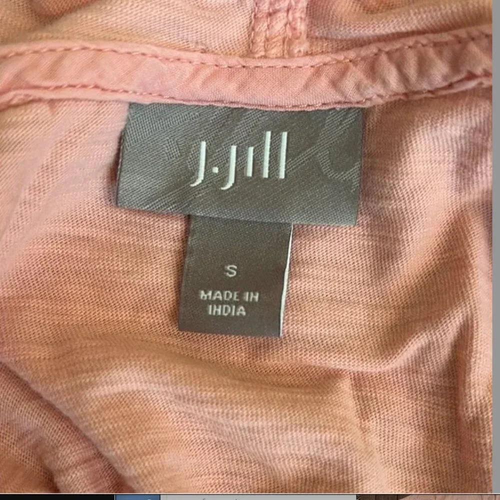 J. Jill Coral Light Weight 100% Cotton Hooded Jacket Sz S.